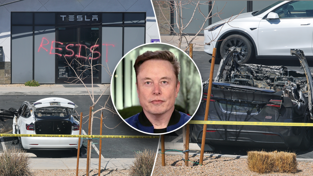 Tesla vehicles, dealerships targeted with arson, gunfire and vandalism: FBI