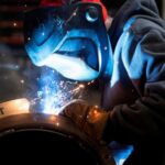 Worker in a stell plant