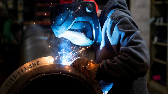 Worker in a stell plant