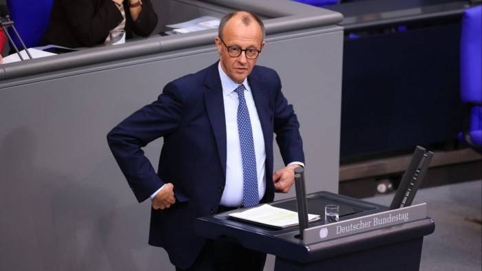 Germany’s chancellor-to-be Friedrich Merz in the Bundestag in Berlin, Germany on March 13 2025