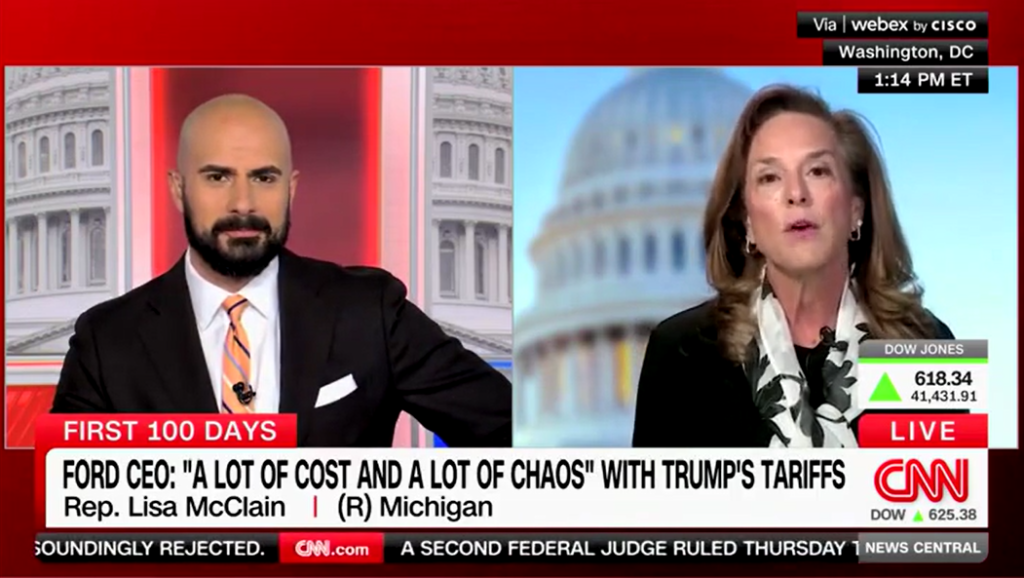 CNN host scoffs as Rep. Lisa McClain accuses him of 'fearmongering' over tariffs