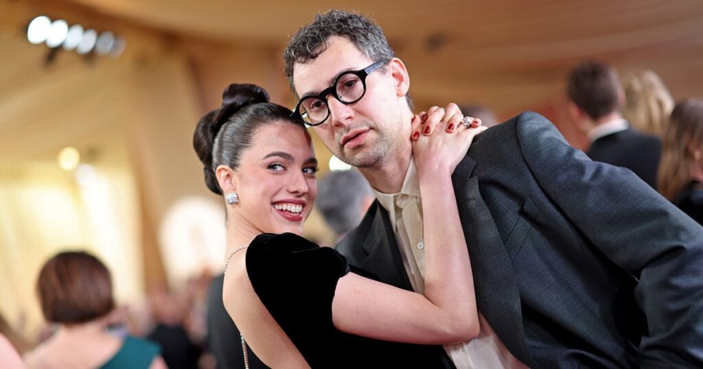 Margaret Qualley and Jack Antonoff Look Loved Up at 2025 Oscars