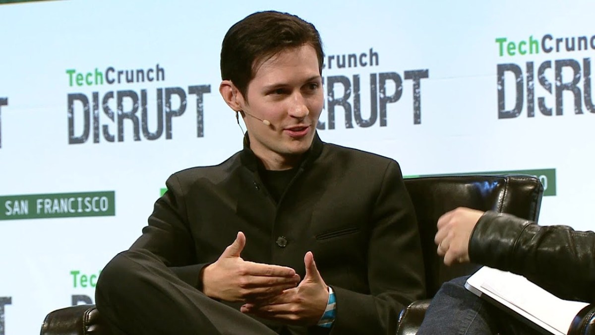 Telegram's founder Pavel Durov onstage at TC Disrupt