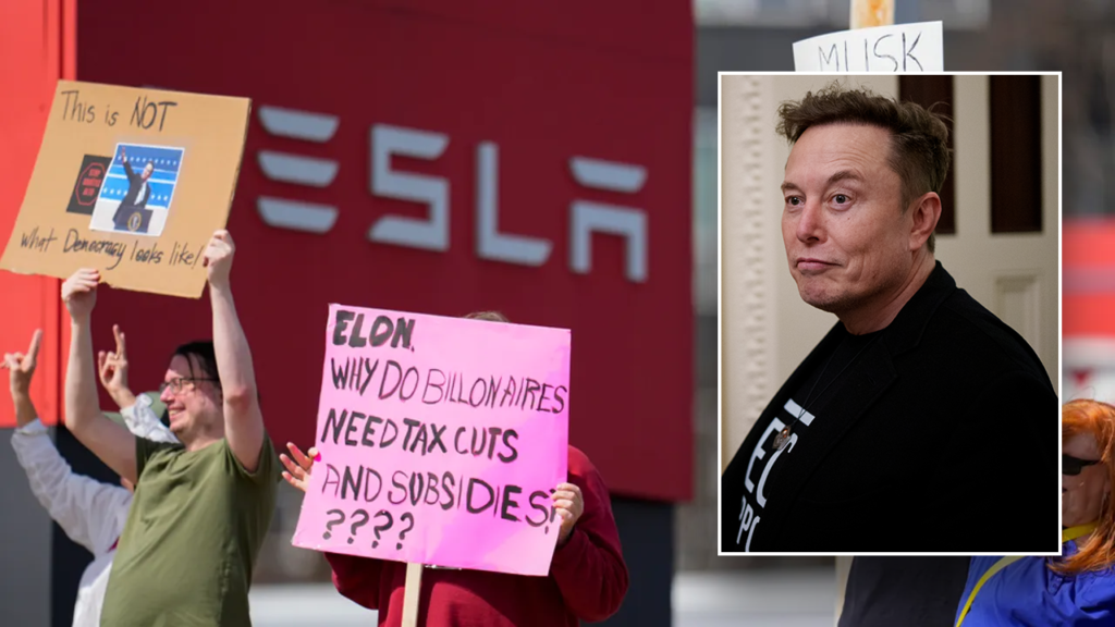 Musk says Soros, Hoffman are funding protests against Tesla