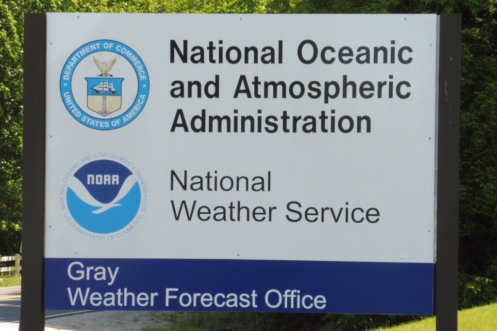 A NOAA NWS sign.