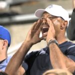 Tiger Woods cheers on daughter Sam during Florida soccer state title