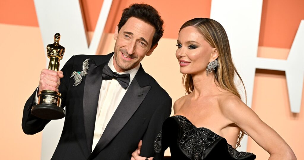 Adrien Brody Threw His Gum to Georgina Chapman Before Oscars Speech